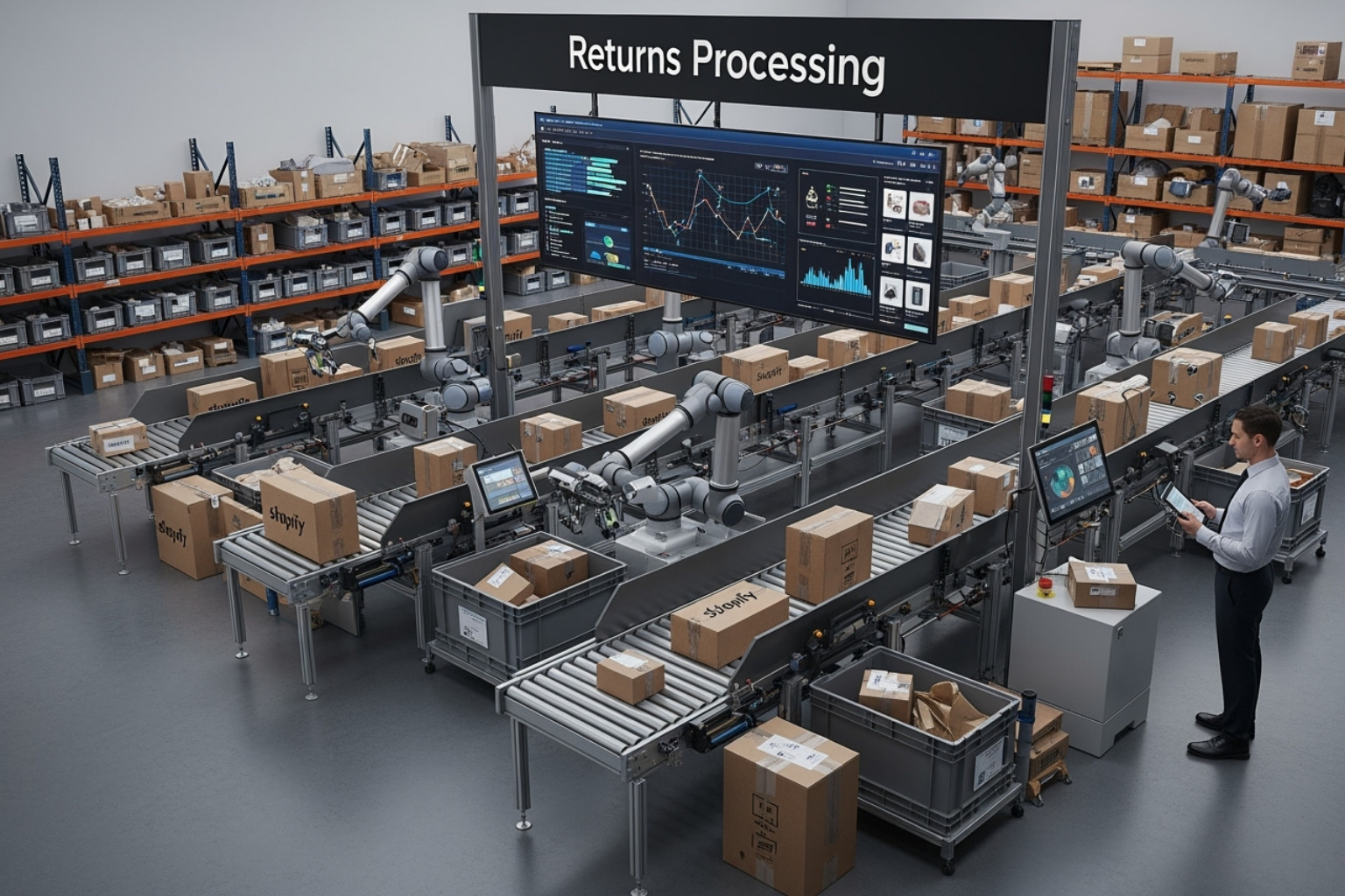 Shopify dashboard showing returns section - automated returns shopify