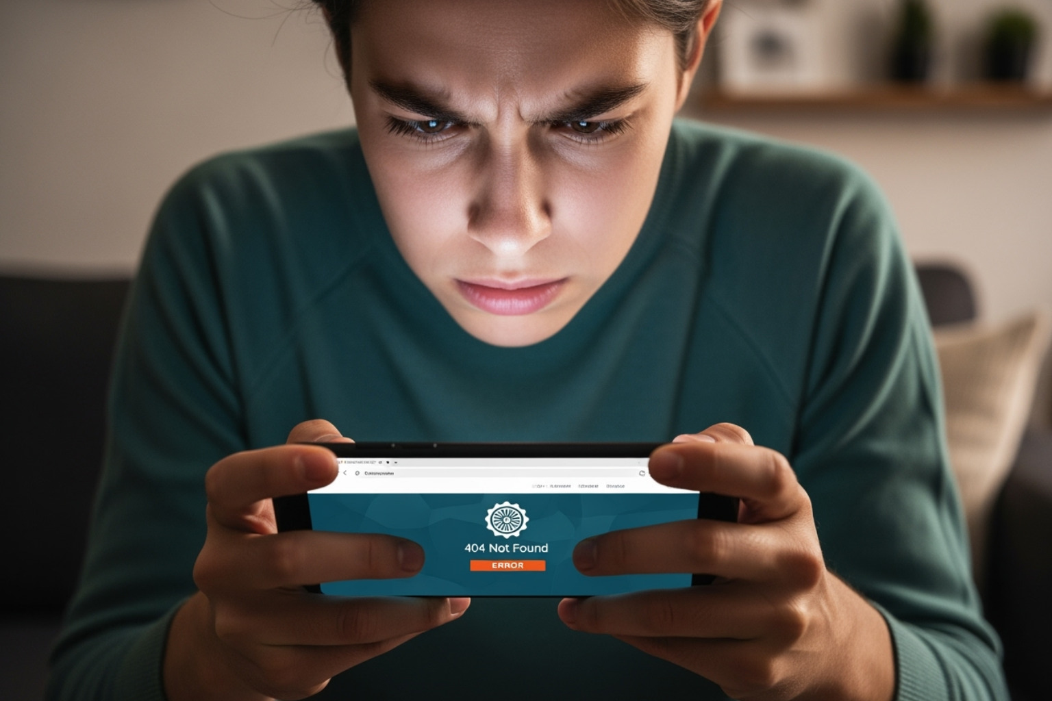 frustrated user looking at a poorly optimized mobile site - Shopify Optimization