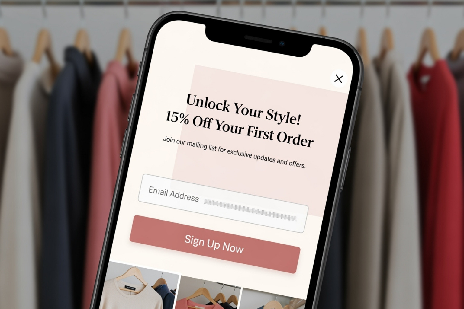 Fashion Nova lead generation pop-up - ecommerce call to action
