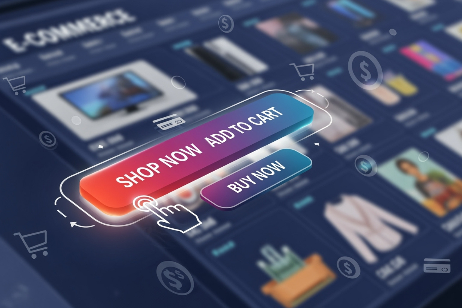 Webpage with multiple, competing CTAs - ecommerce call to action