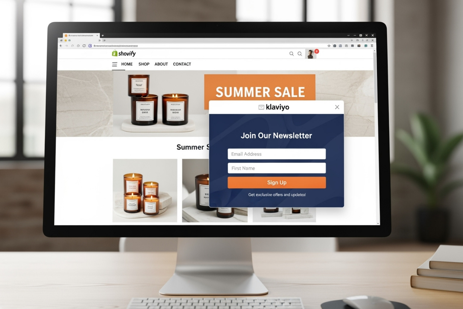 Shopify store integrated with a Klaviyo pop-up form - klaviyo what is it