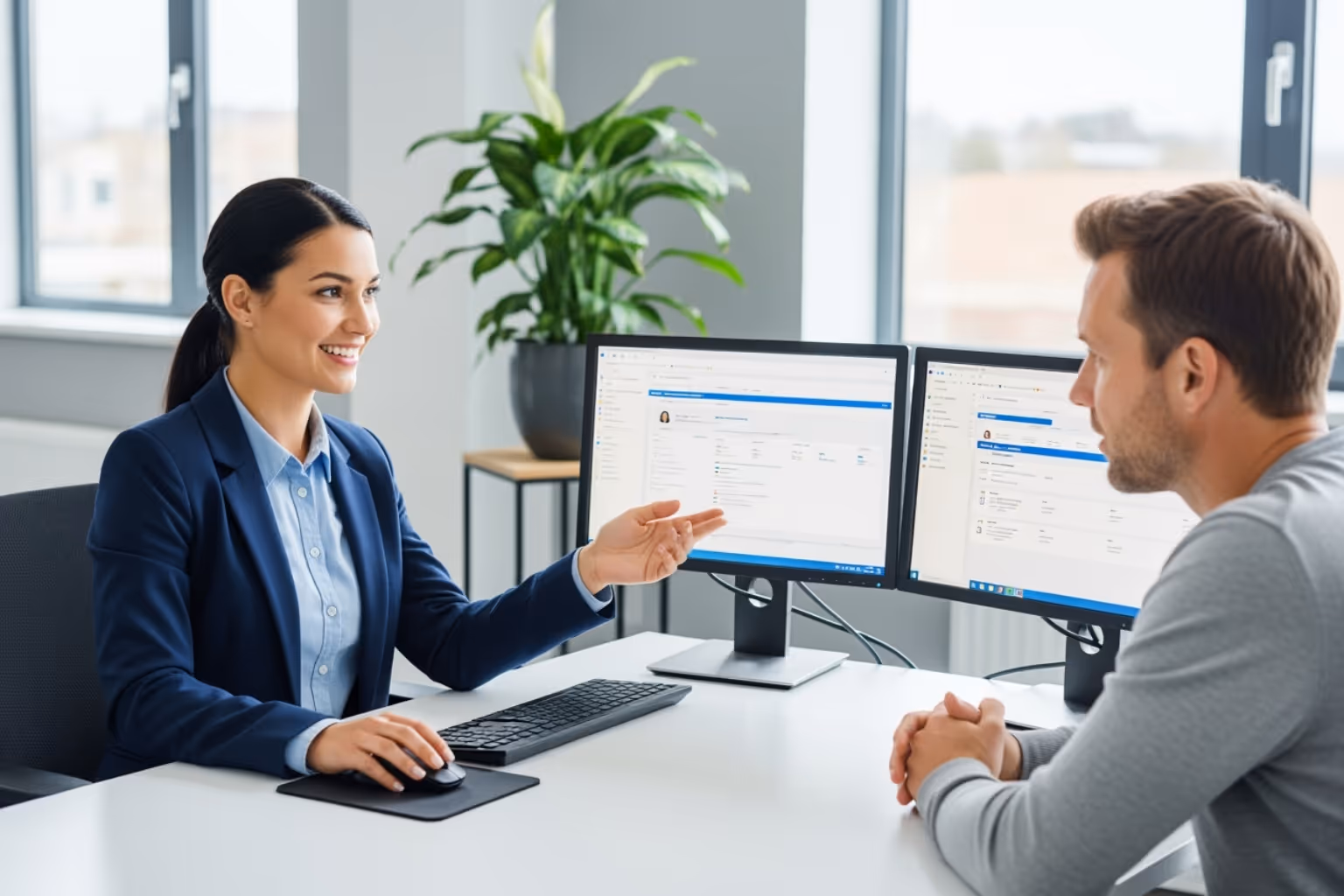 Customer service representative helping a customer - Shopify customer support solutions