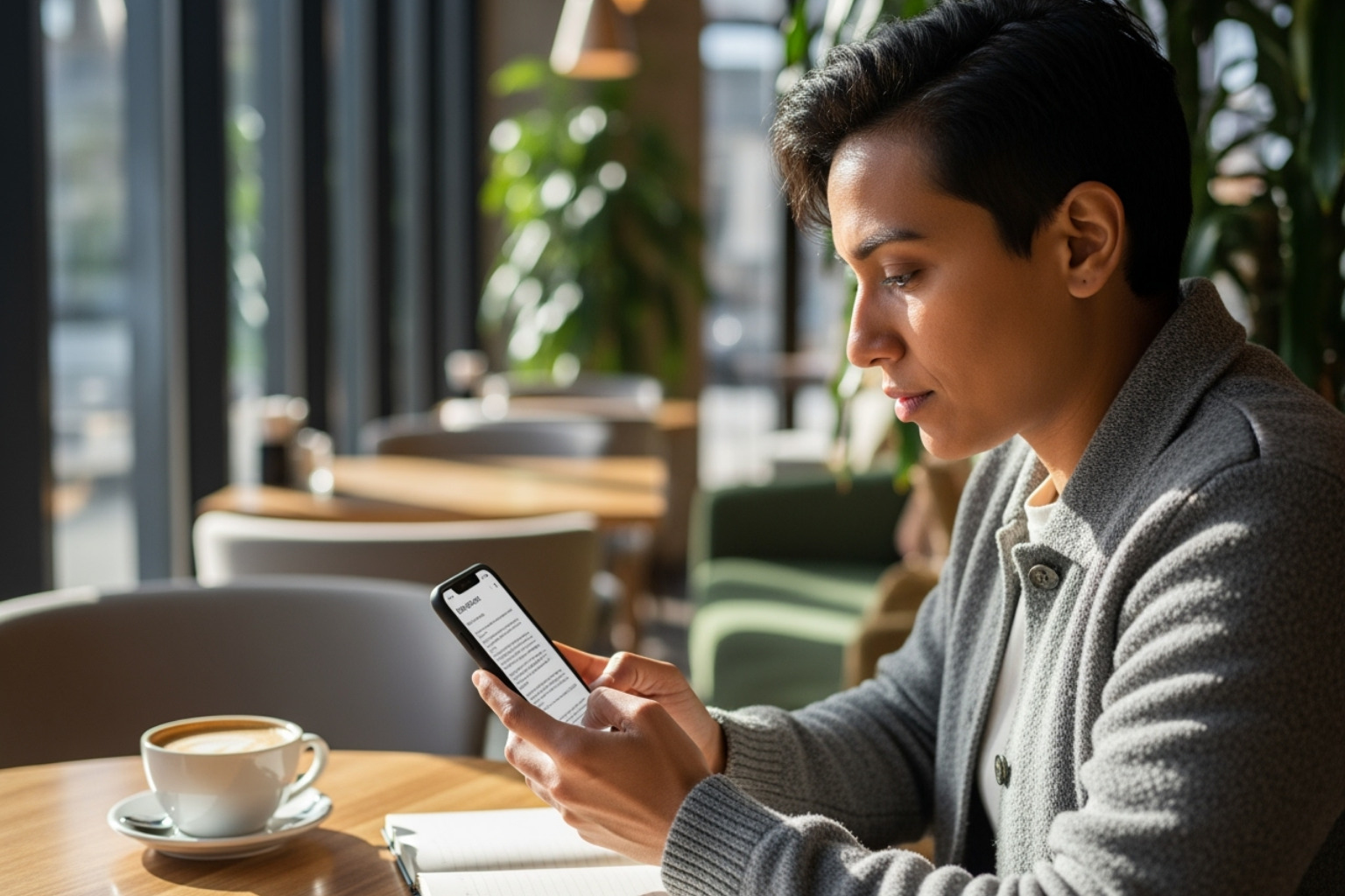 Person reading blog on phone - Shopify store optimization tips