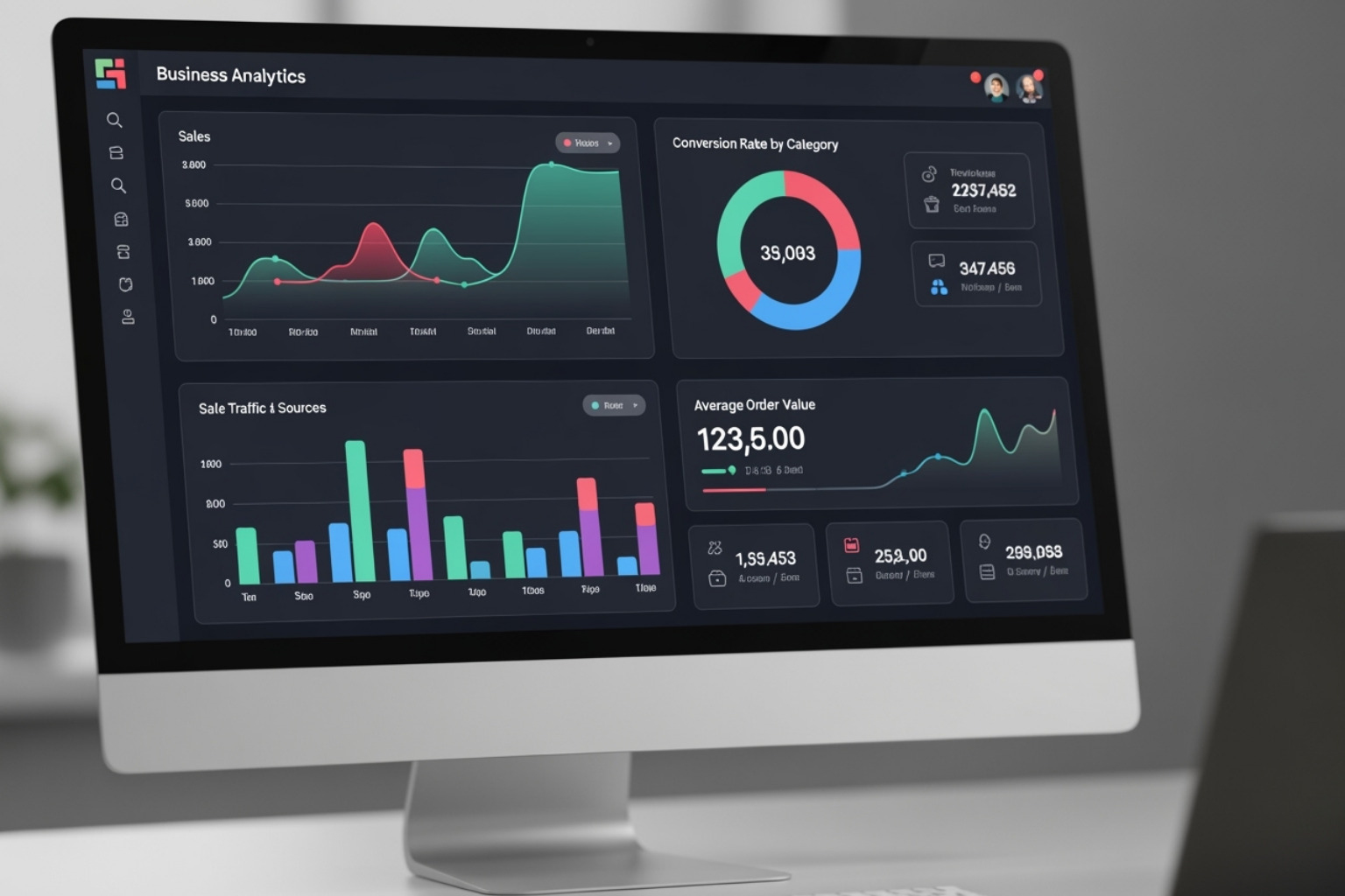 A screenshot of a Shopify analytics dashboard displaying various metrics such as total sales, online store sessions, conversion rate, average order value, and top products, with graphs illustrating trends over time - Shopify content marketing A screenshot of a Shopify analytics dashboard displaying various metrics such as total sales, online store sessions, conversion rate, average order value, and top products, with graphs illustrating trends over time - Shopify content marketing