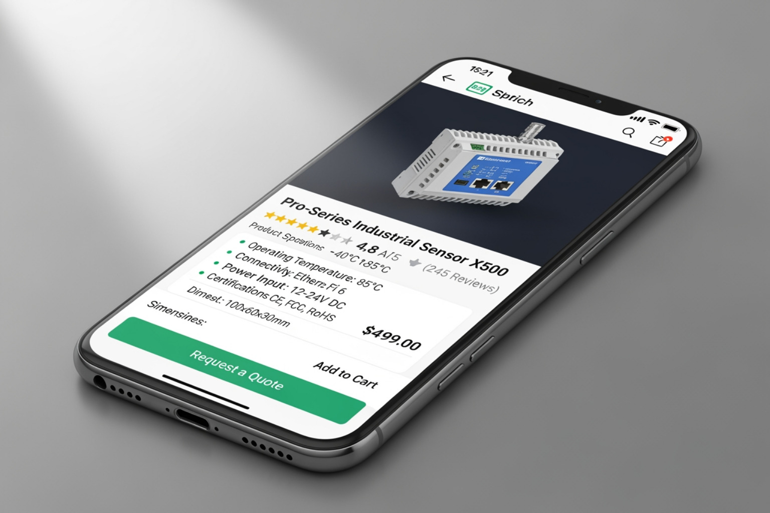Well-designed B2B product page on mobile - B2B Ecommerce Web Development Well-designed B2B product page on mobile - B2B Ecommerce Web Development