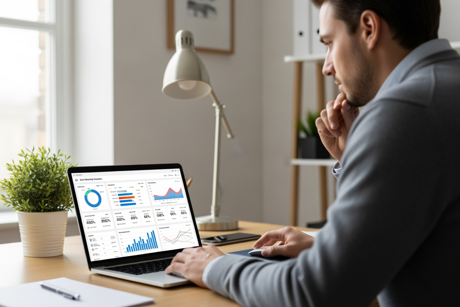 Shopify store owner reviewing email campaign results - Shopify Email Marketing