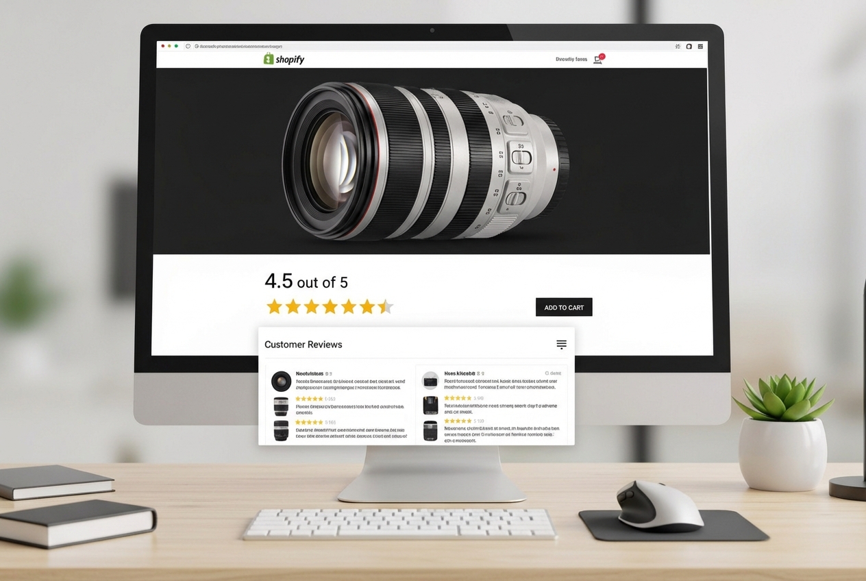 Shopify product page showing social proof elements like star ratings and reviews - conversion rate optimization shopify