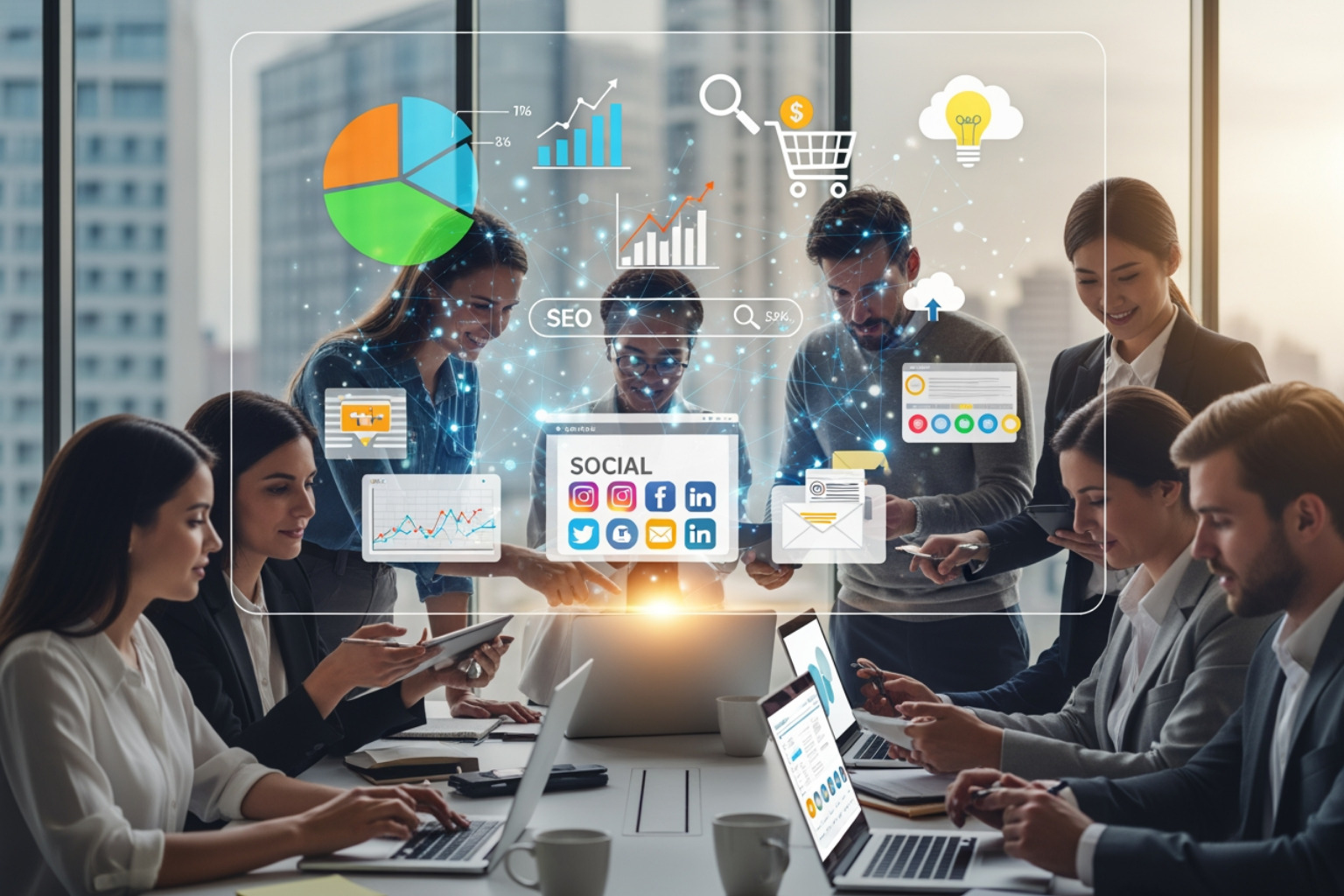 analytics report showing website traffic sources and conversion data - online digital marketing services