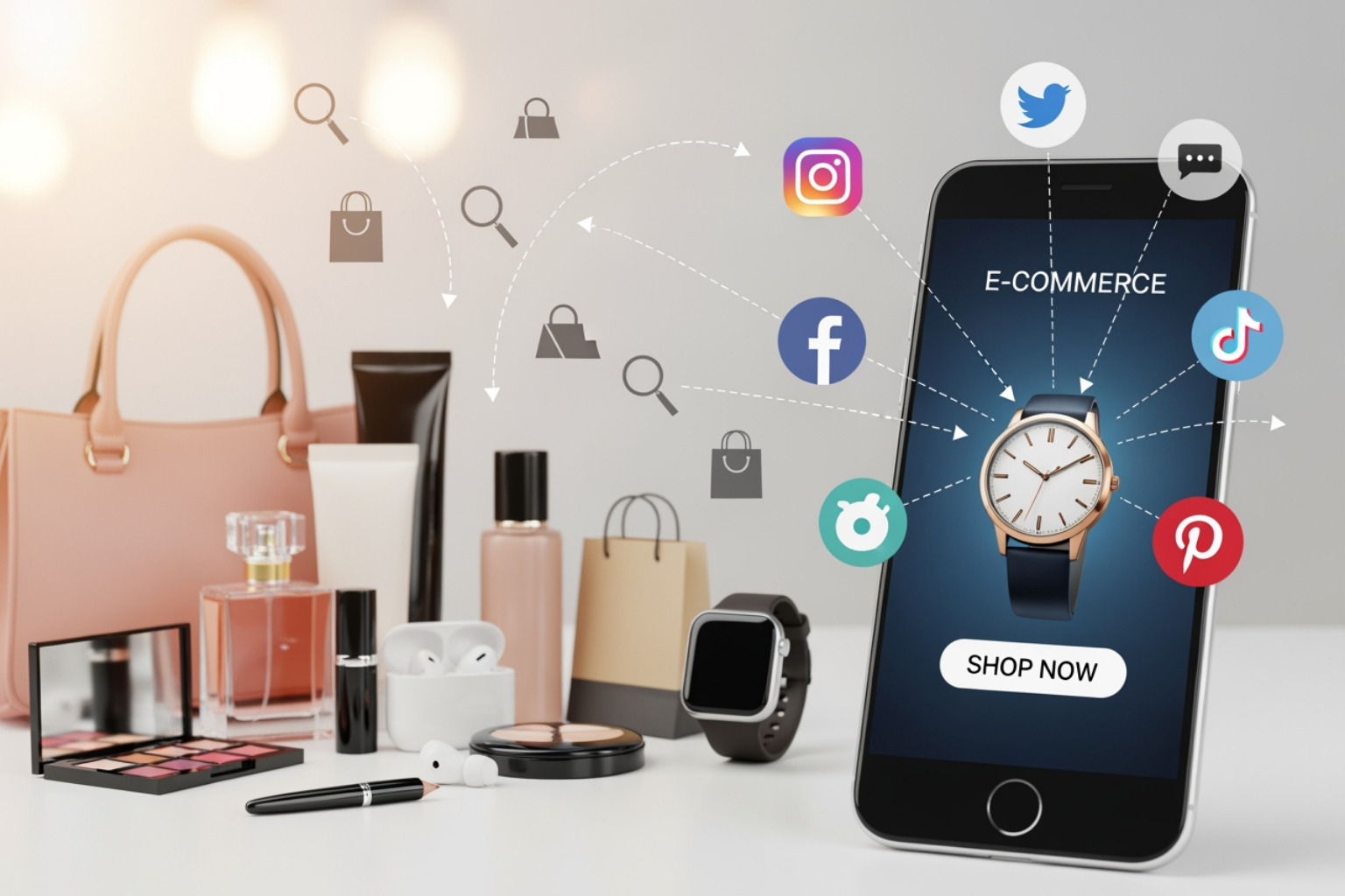 A brand's Instagram feed showcasing a mix of product shots, lifestyle photos, and user-generated content - social media marketing for ecommerce