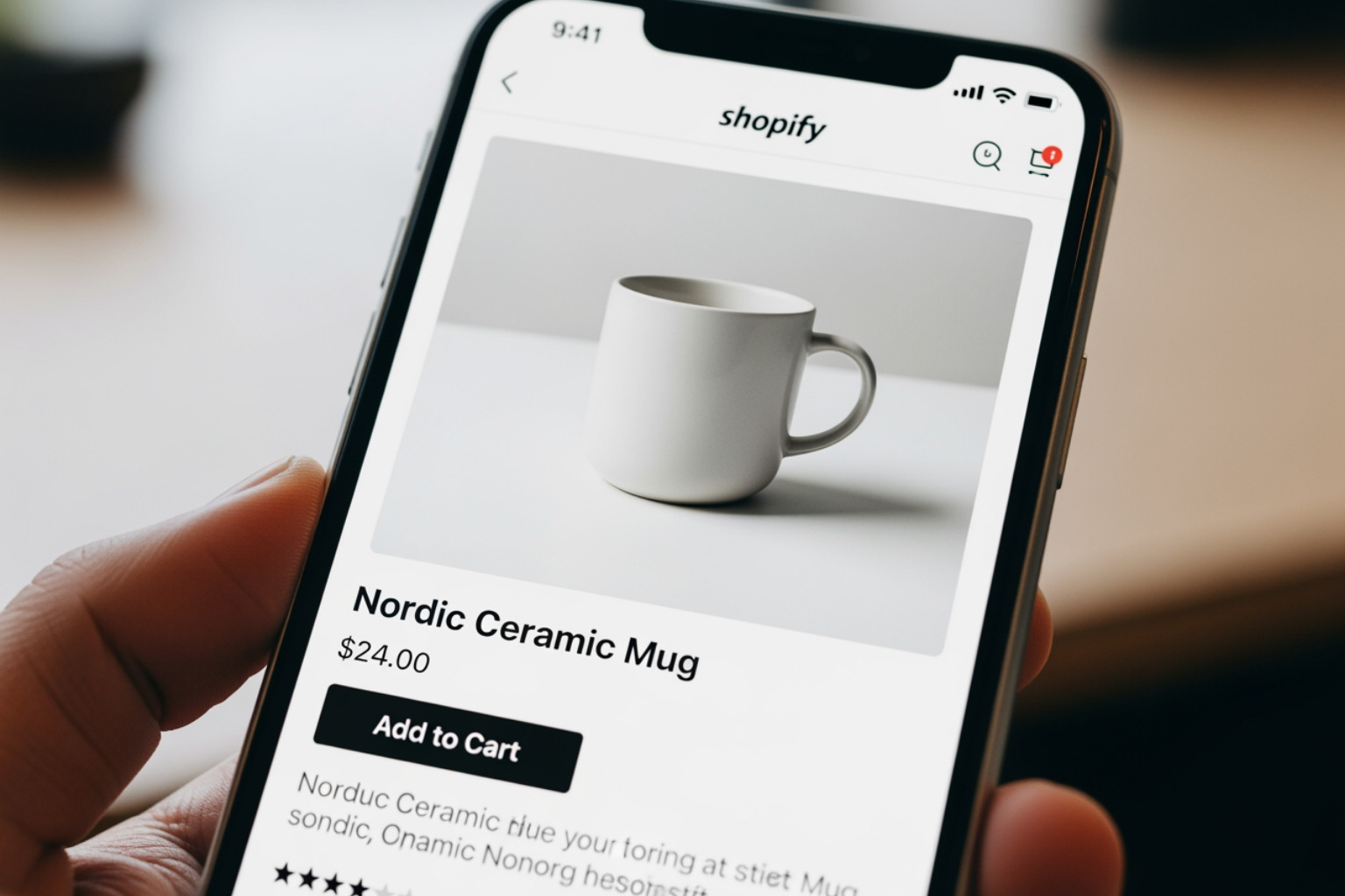 A smartphone screen displaying a Shopify product page, with the main product image prominently highlighted as the largest content element. - shopify core web vitals A smartphone screen displaying a Shopify product page, with the main product image prominently highlighted as the largest content element. - shopify core web vitals