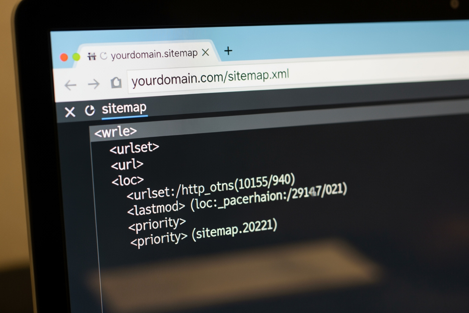 Browser showing sitemap.xml URL - shopify sitemap