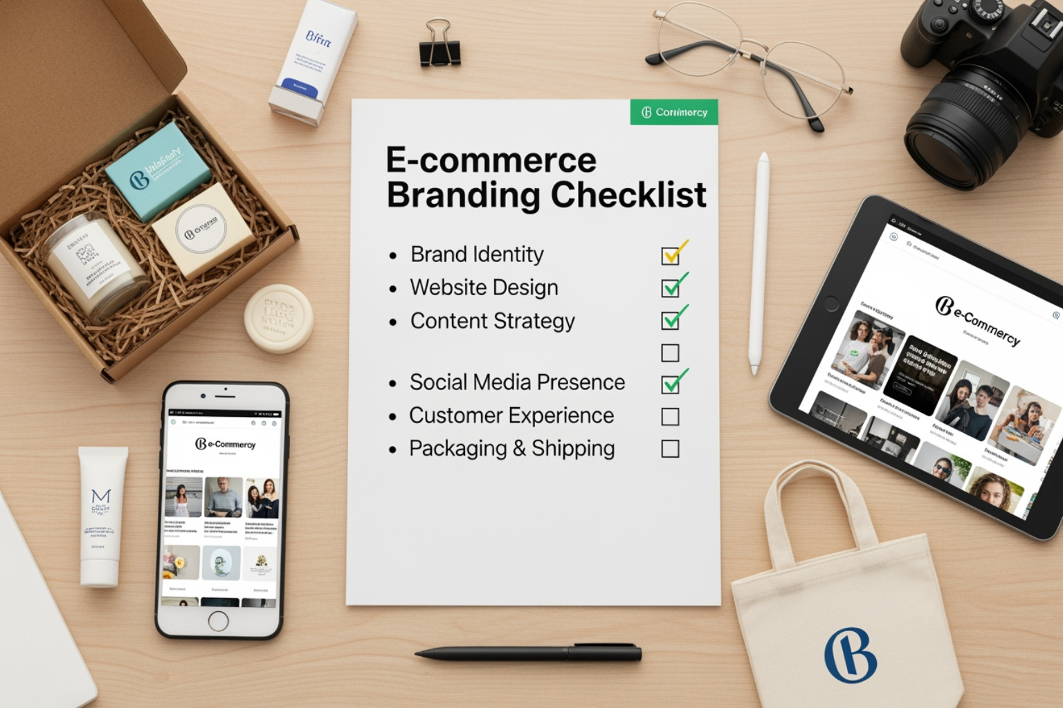 Image of a brand style guide showing logo variations, a color palette, and typography hierarchy - ecommerce branding checklist