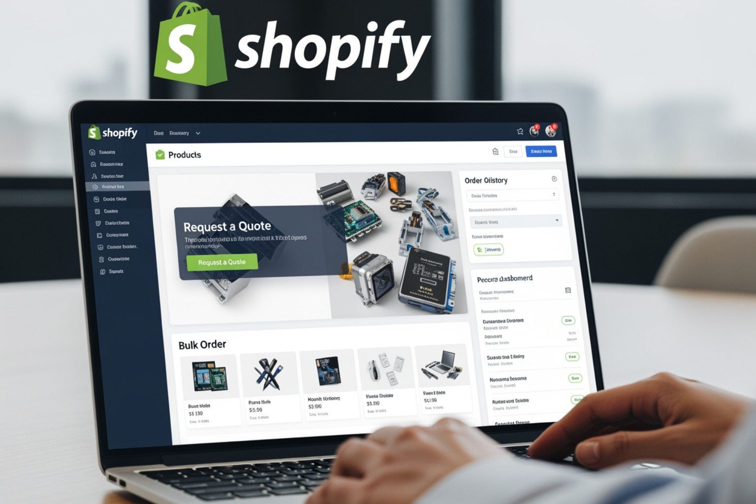 Shopify B2B customer account portal showing order history and company permissions - Shopify B2B web design