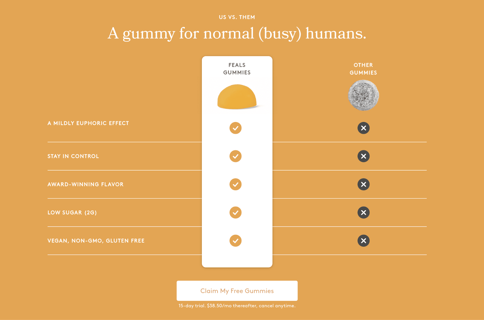 Feals gummies comparison chart versus other gummies