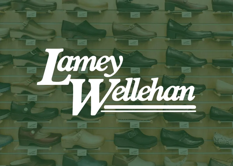 A large display of shoes in a store