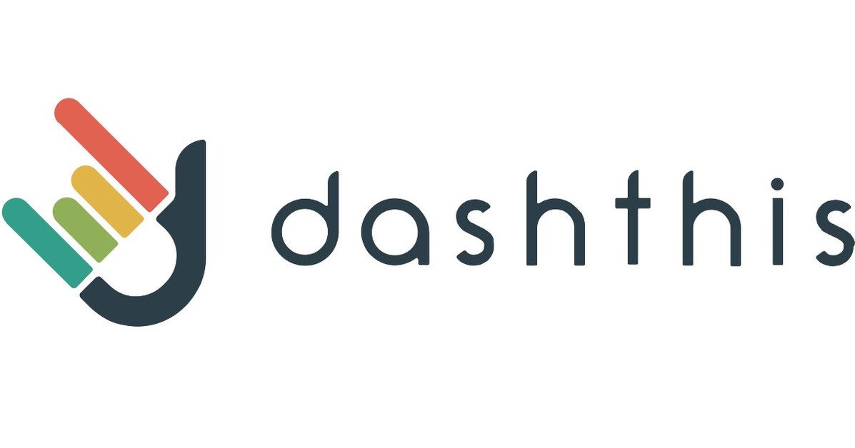 Dashthis logo with colorful checkmark and dark text on white background