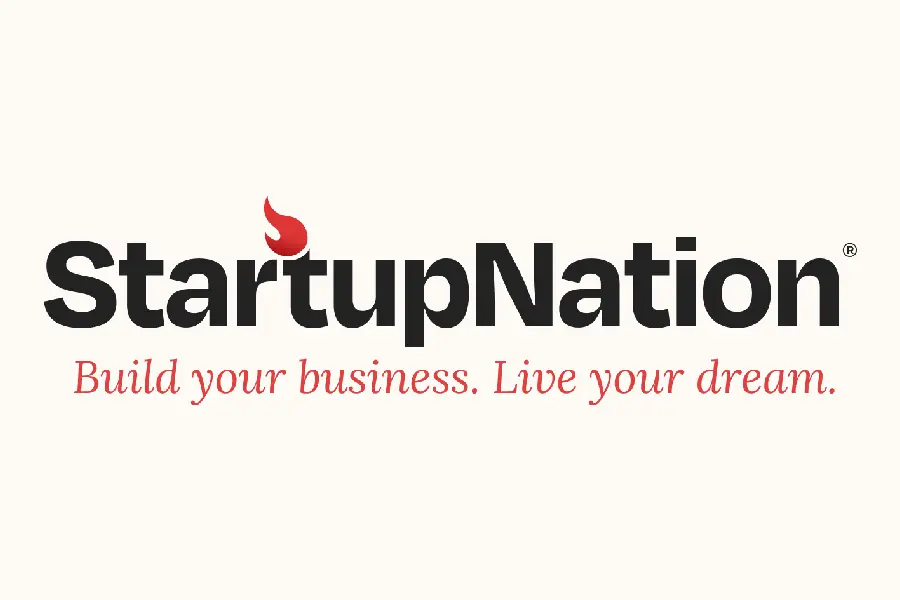 StartupNation logo with red flame icon and tagline "Build your business. Live your dream."