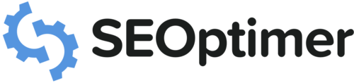 SEOptimer logo with blue gear and settings icon