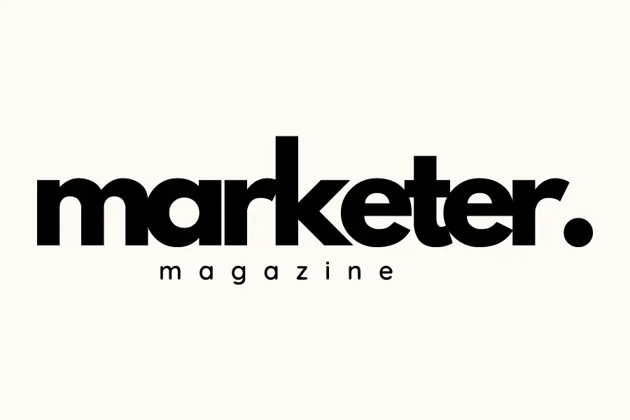 Marketer Magazine logo with bold black text and light background