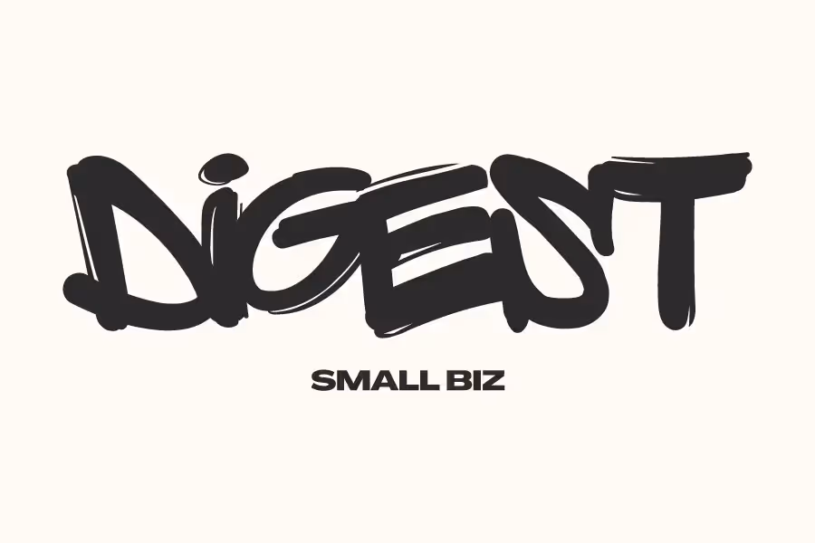 BIGGESTT SMALL BIZ logo in black graffiti style lettering