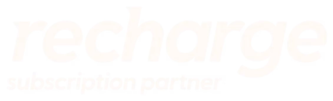 The logo for recharge with white letters