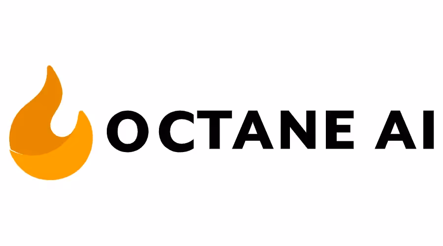 The octane AI logo with an orange flame
