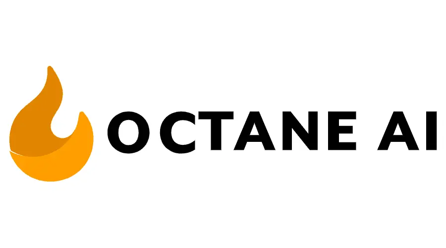 The octane AI logo with an orange flame