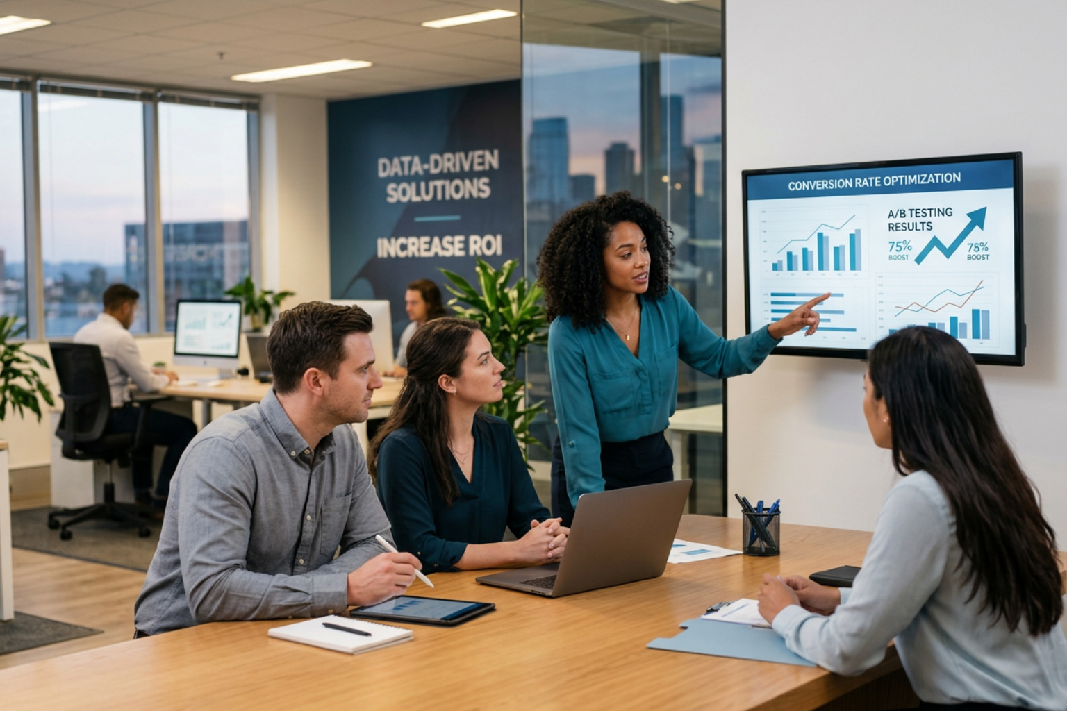 digital magnifying glass examining a website wireframe to identify visitor behavior and conversion funnel gaps - Conversion digital magnifying glass examining a website wireframe to identify visitor behavior and conversion funnel gaps - Conversion