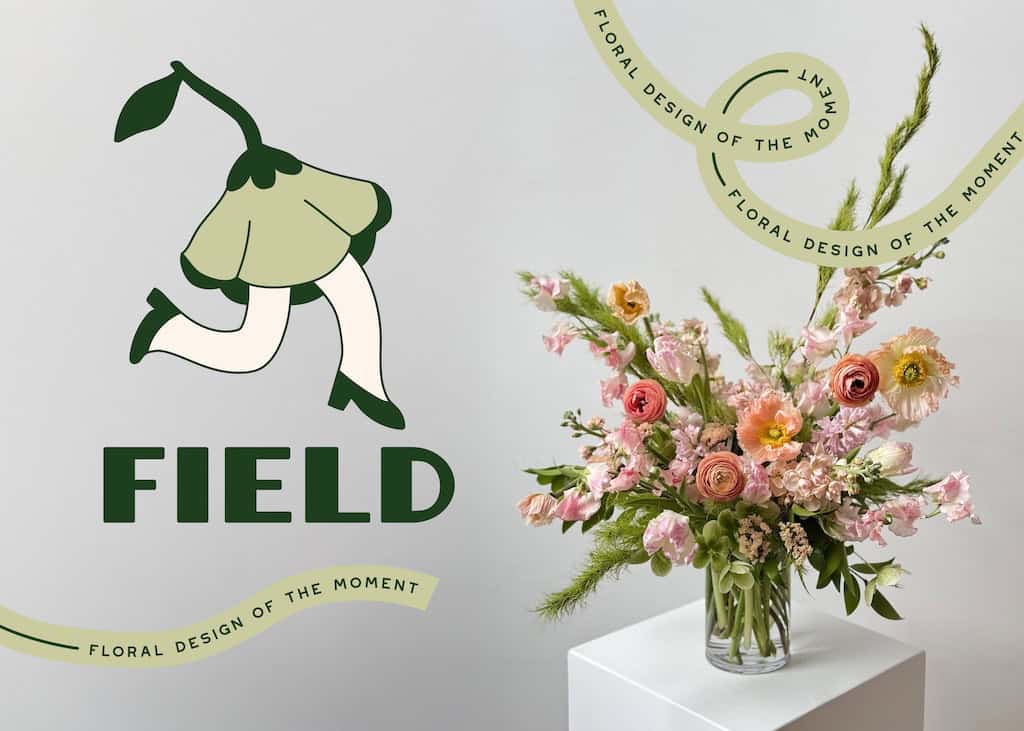 Field Floral Studio brand identity reflecting artful, sustainable, seasonal floral design in Maine