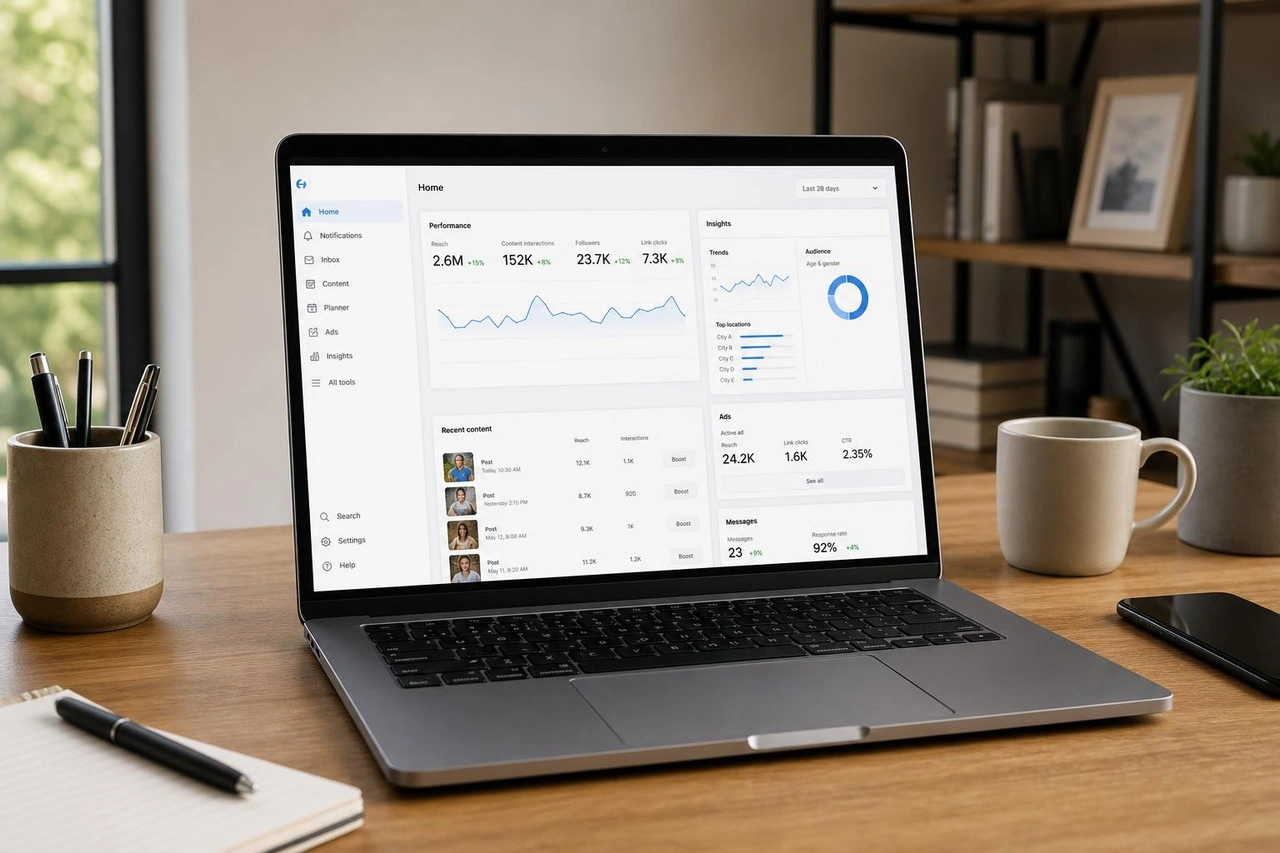 Meta Business Suite setup dashboard conceptual image