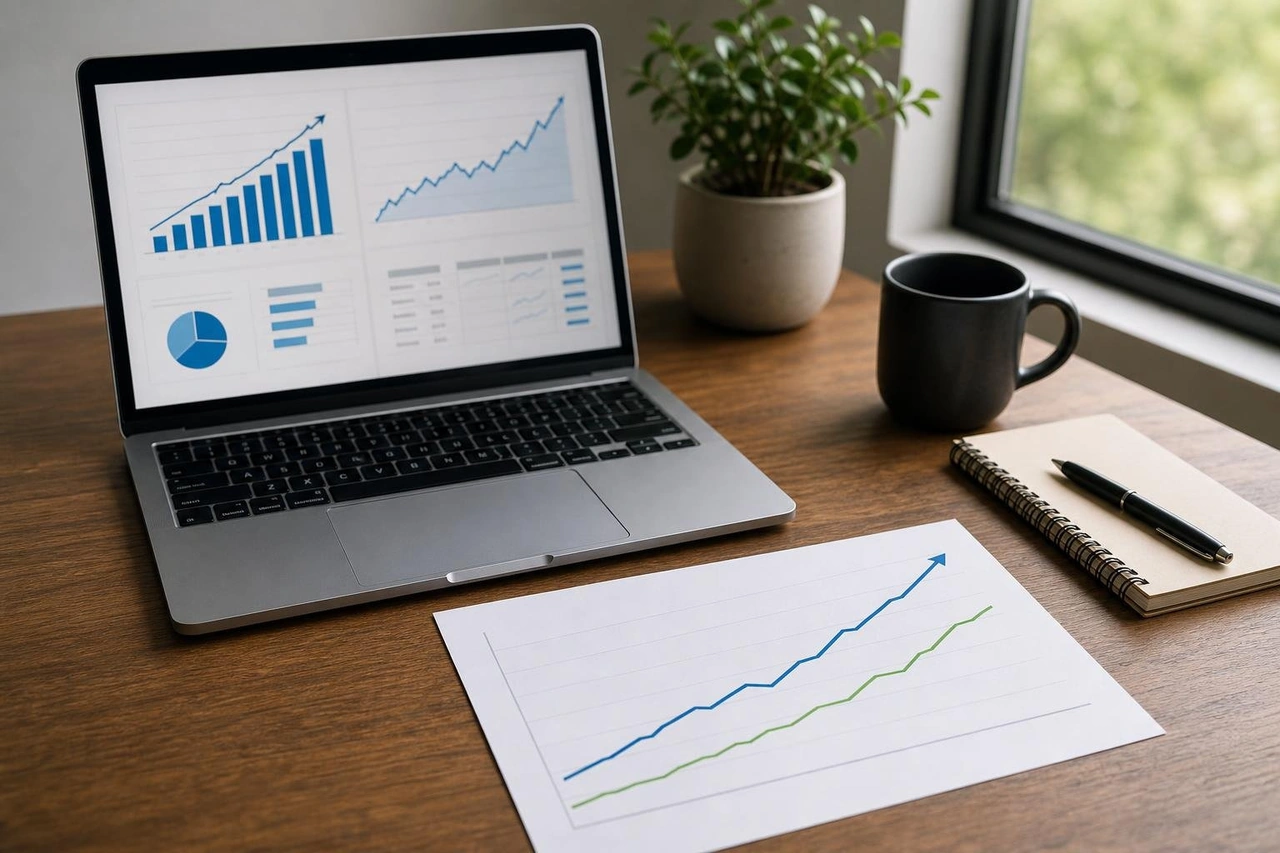 Ecommerce growth chart showing upward trend in contribution margin Ecommerce growth chart showing upward trend in contribution margin