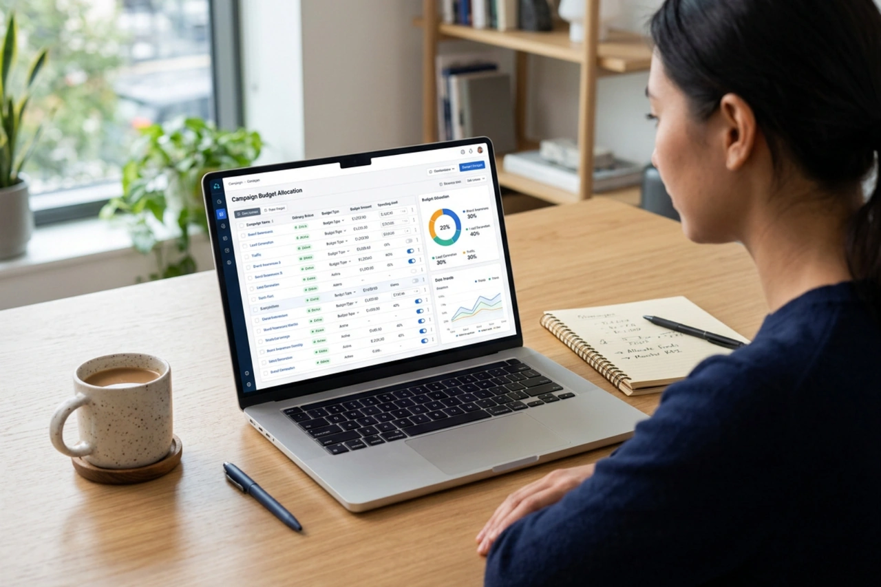 Meta Ads Manager campaign budget allocation settings panel