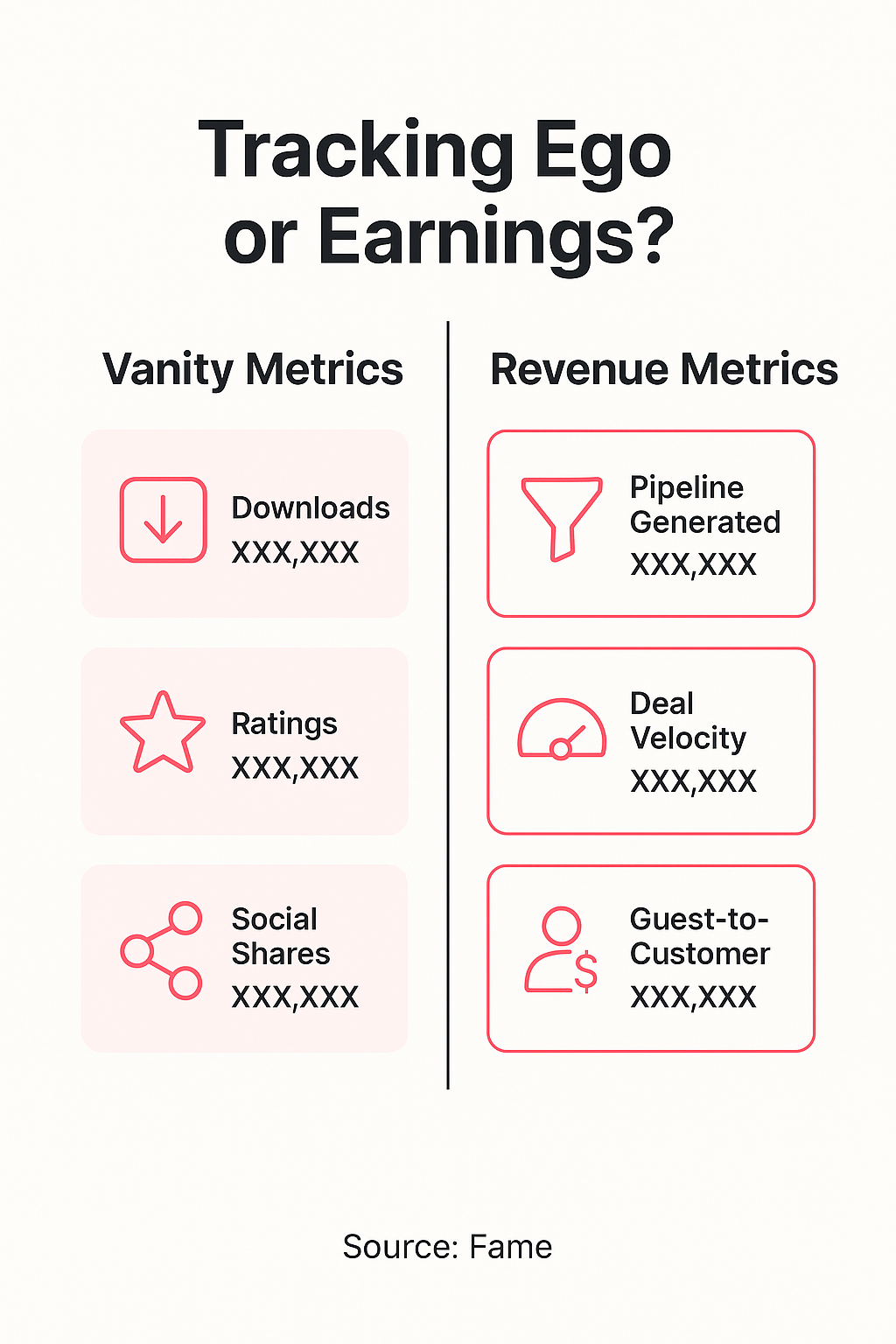 Infographic: Podcast Metrics That Matter: Vanity vs. Revenue at a Glance