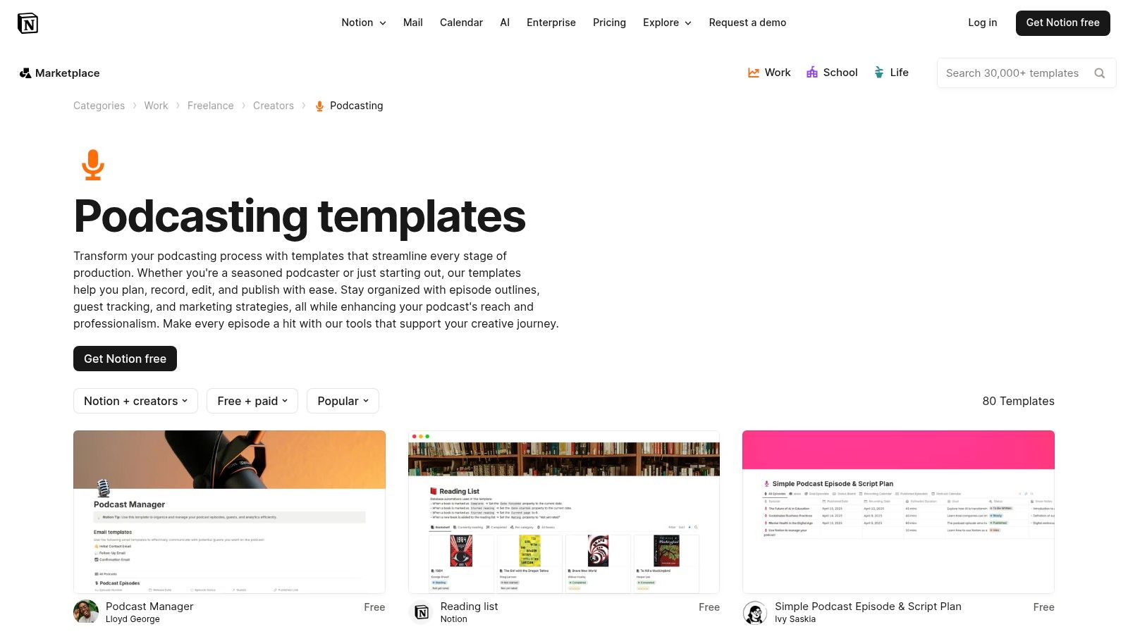 Notion Template Gallery (Official)