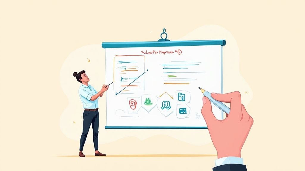 A person speaking into a professional microphone for a professional podcast recording.