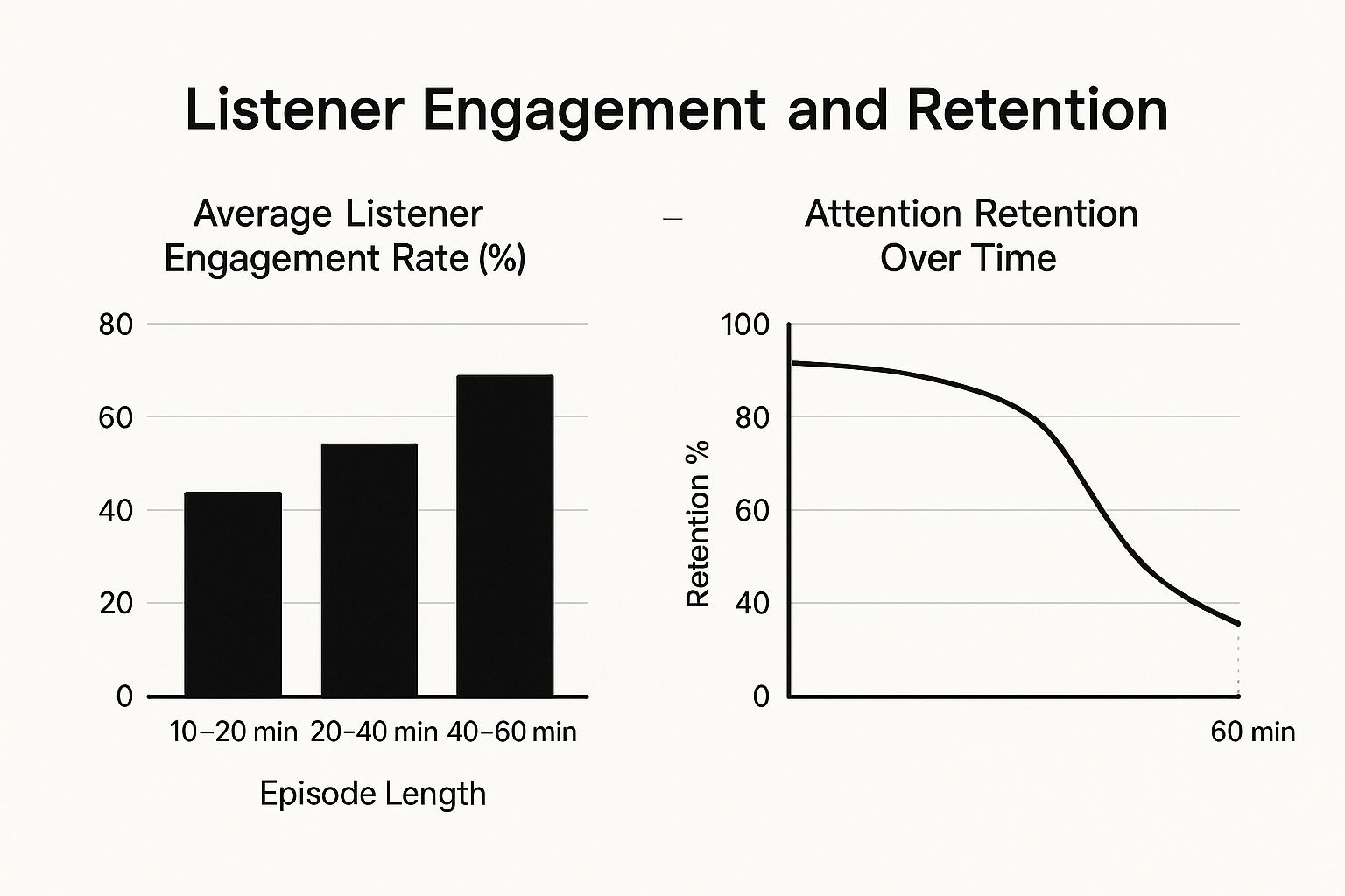 Infographic about average length of a podcast