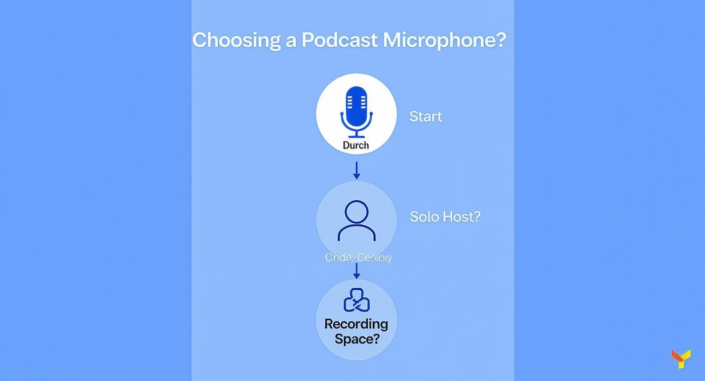 Infographic about microphones for podcast recording