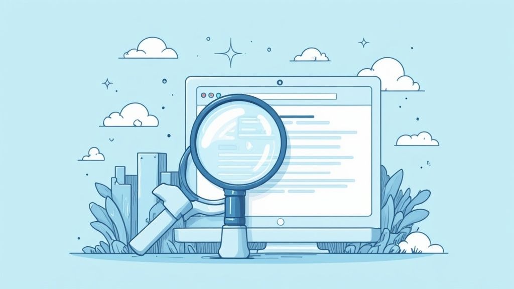 A person pointing at a screen during a video call, showcasing a SaaS product dashboard, illustrating a video demo.