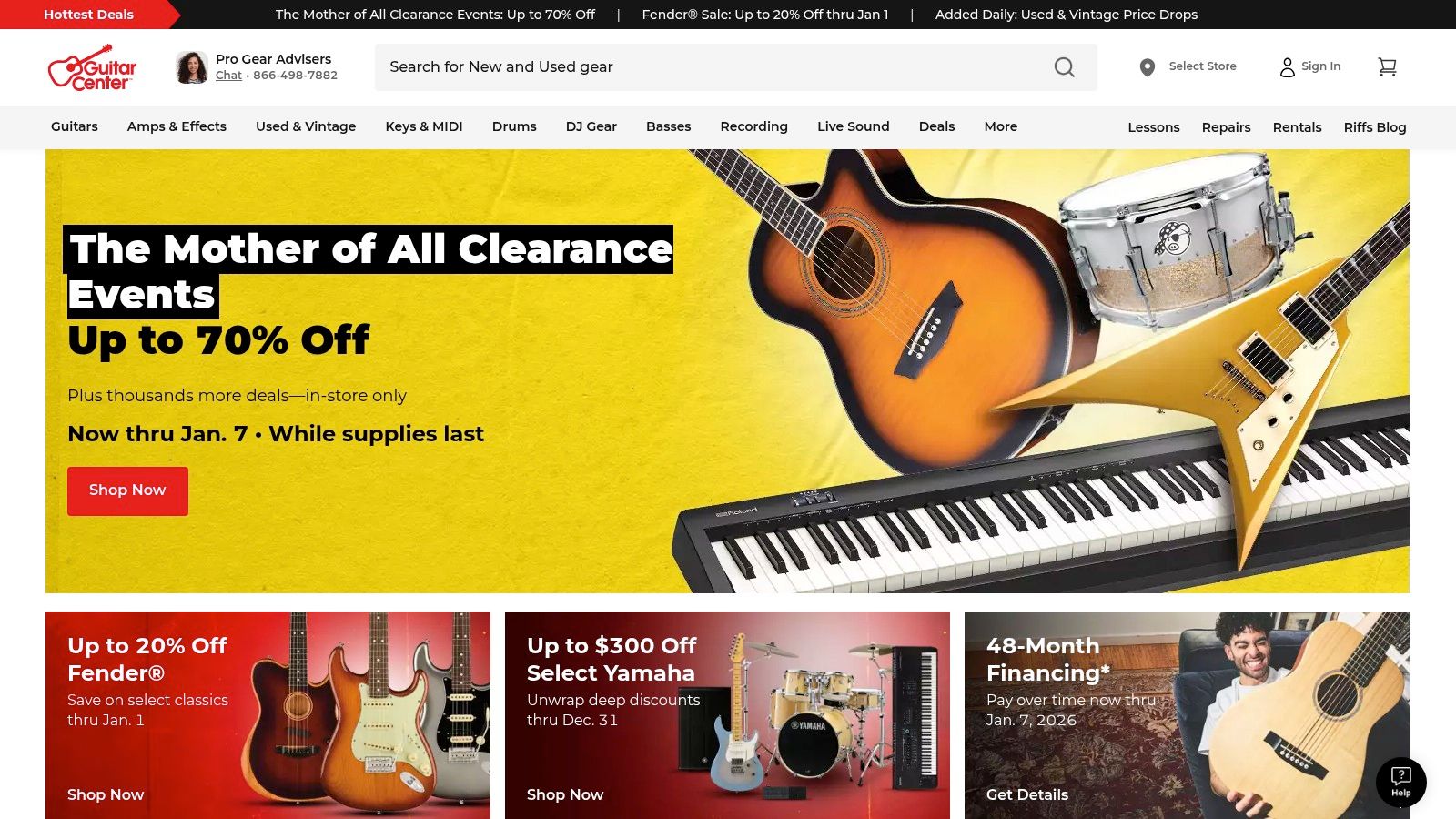 Guitar Center (including GC Pro)