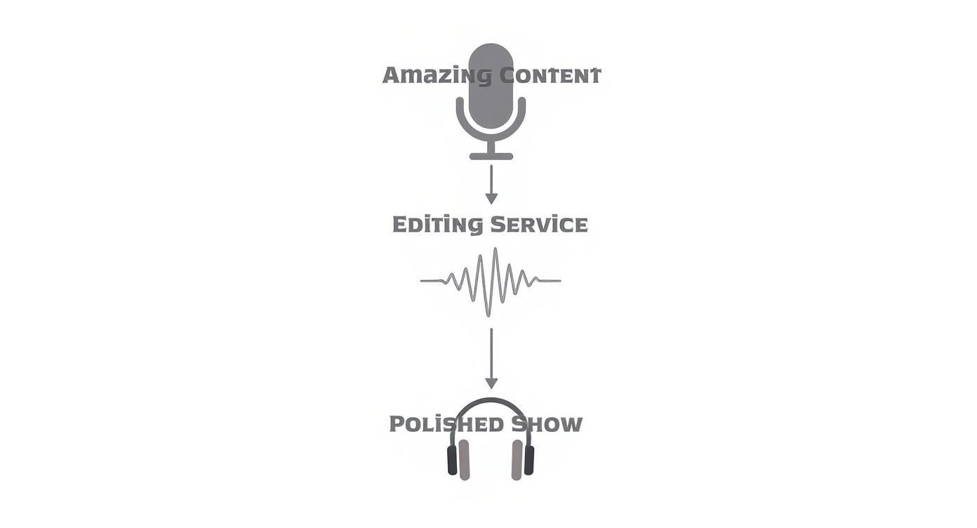 Infographic about podcast editing service