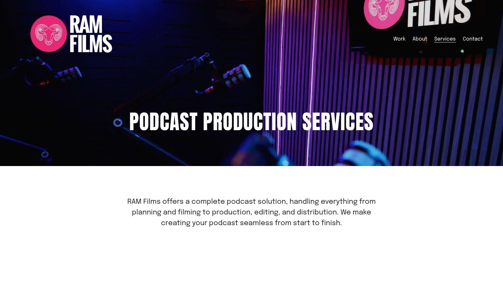 4. RAM Films (Podcast Studio & Services)
