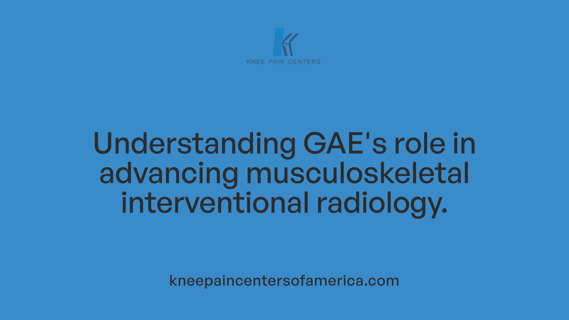Understanding GAE's role in advancing musculoskeletal interventional radiology.