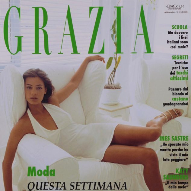 weiß grünes grazia cover mit schönem model