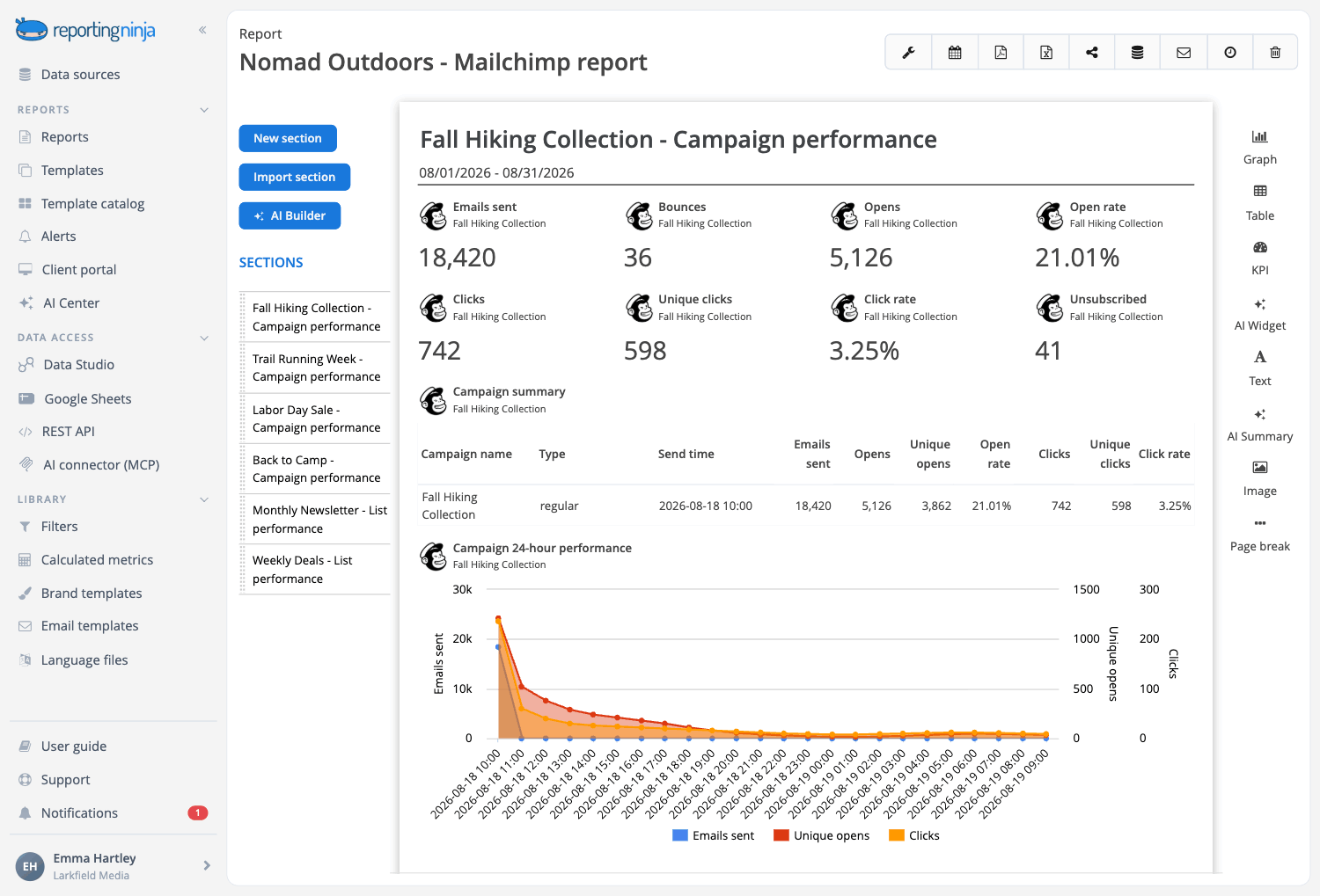 Mailchimp report