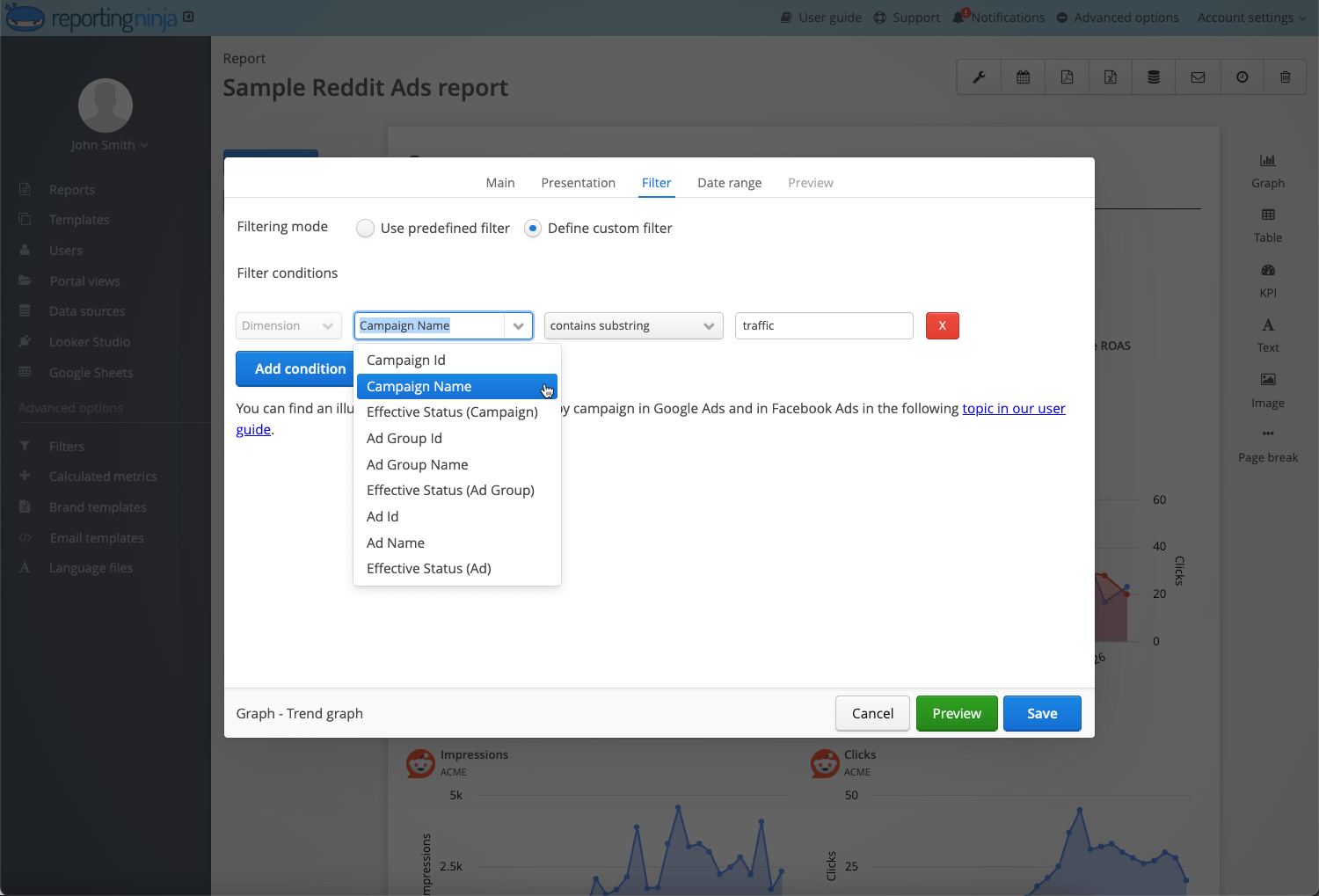 Reddit Ads calculated metric