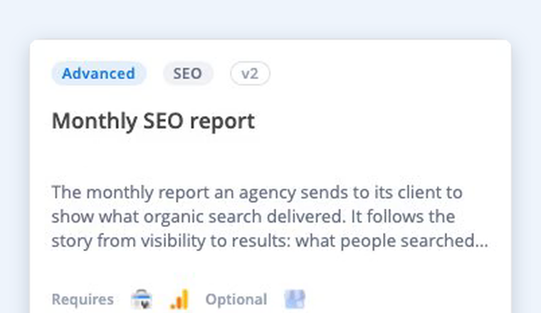 A ready-made report in the template catalog