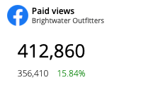 KPI widget with a Facebook Page's paid views and the change from the previous period