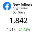 KPI widget with a Facebook Page's new follows and the change from the previous period