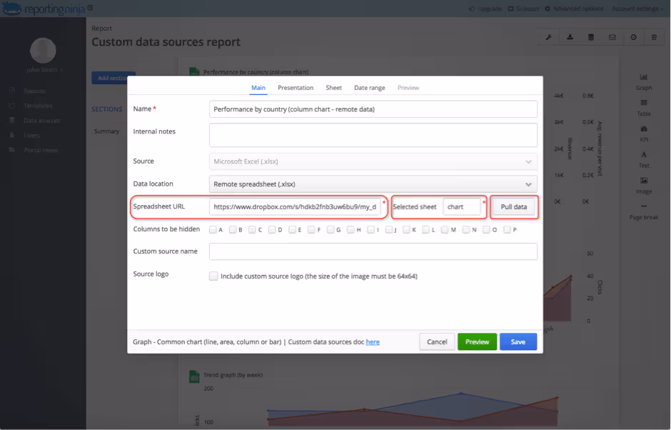 Cómo usar un archivo de Excel en Reporting Ninja