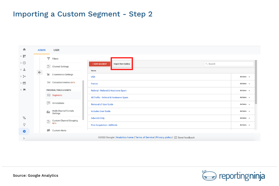 Importing a Custom Segment - Step 2